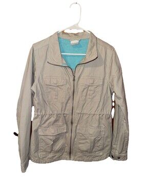 COLUMBIA Fishing Hunting JACKET COAT - 4 Pockets - Khaki - Mens Medium